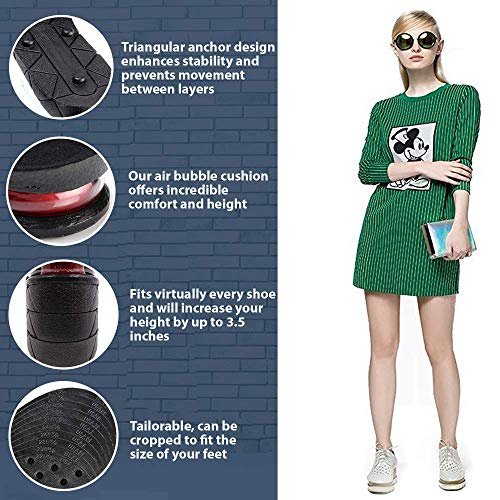 Adjustable Height Increase Insoles with Air Cushion Lift