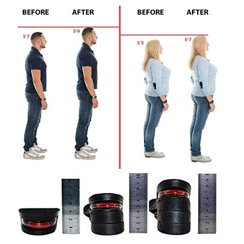 Adjustable Height Increase Insoles with Air Cushion Lift