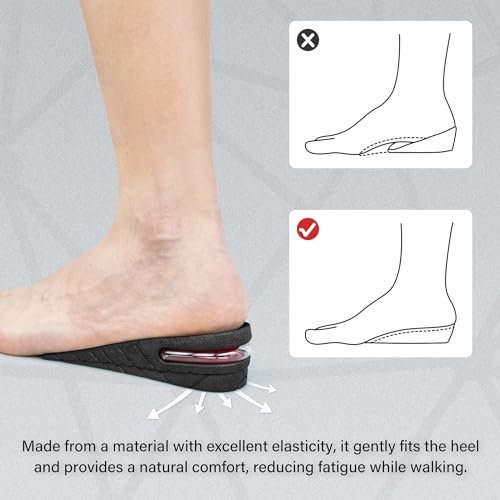 Height Increase Insoles: 3-Layer Air Shoe Lifts - 2.4”